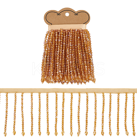 1 Yard Glass Beaded Tassel Ribbon OCOR-BC0007-52A-1