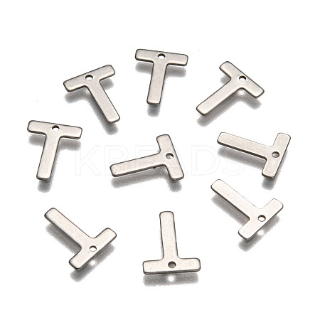 Tarnish Resistant 304 Stainless Steel Letter Charms X-STAS-O072-T-1
