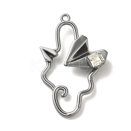 Glass Paper Plane Pendant PALLOY-K001-075B-04-1