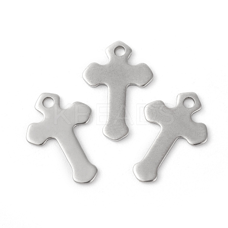 201 Stainless Steel Tiny Cross Charms STAS-F192-077P-1