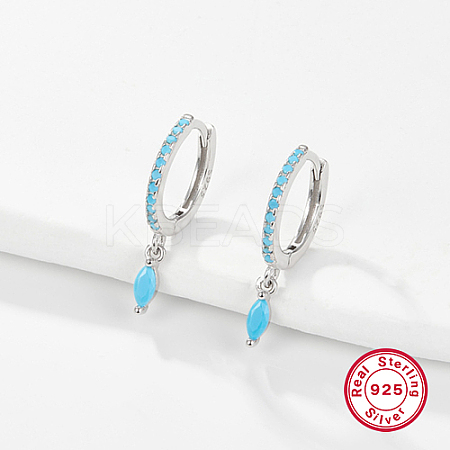 Anti-Tarnish Rhodium Plated 925 Sterling Silver Hoop Earring for Dangle Earrings NC3704-18-1