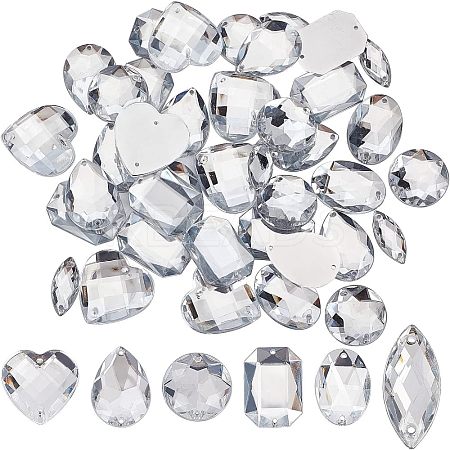 96Pcs 6 Style Sew on Rhinestone OACR-FG0001-20-1