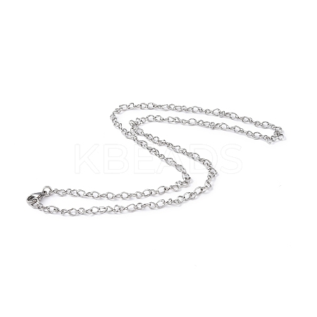 Non-Tarnish 201 Stainless Steel Figaro Chain Necklace for Men Women NJEW-I122-04P-1