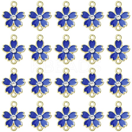 20Pcs Alloy Enamel 5-Petal Flower Connector Charms FIND-YW0009-33F-1