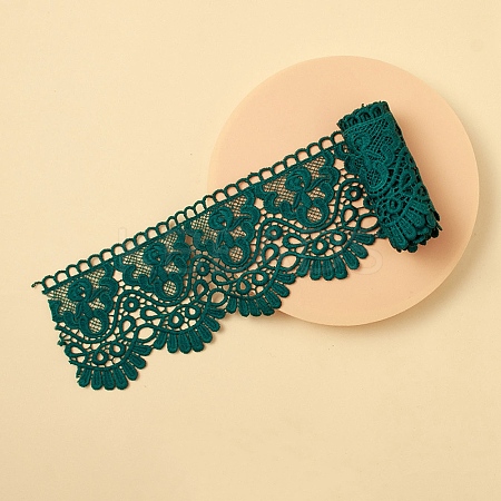 Milk Fiber Flower Lace Ribbon OCOR-WH0105-118-1