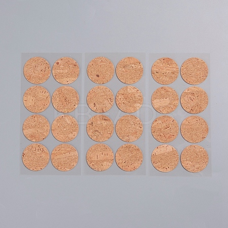 Round Shape Cork Label Stickers X-DIY-WH0163-93D-1