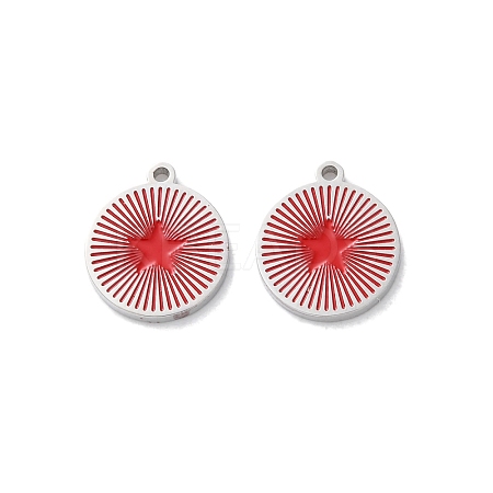 304 Stainless Steel Enamel Charms STAS-M102-23P-02-1