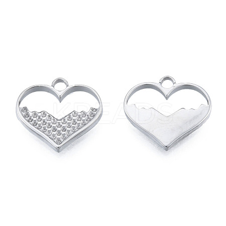 Non-Tarnish 304 Stainless Steel Pendant Rhinestone Settings STAS-N098-218P-1