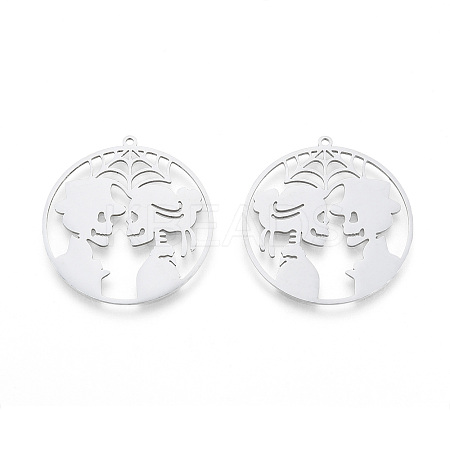Non-Tarnish Halloween Skull 201 Stainless Steel Pendants LS-STAS-N090-LA983-1-1