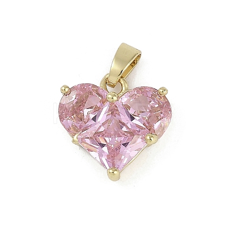 Rarl 18K Gold Plated Brass Micro Pave Cubic Zirconia Charms X-KK-Z078-31G-01-1
