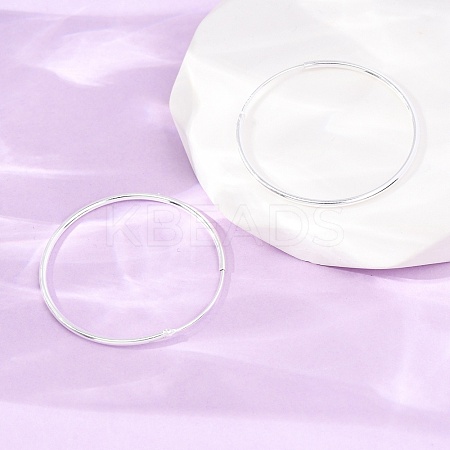925 Sterling Silver Huggie Hoop Earrings EJEW-C179-05D-S-1