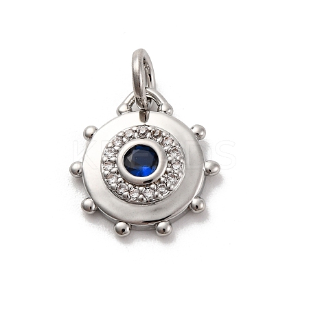 Brass Micro Pave Cubic Zirconia Charms KK-U033-22P-02-1