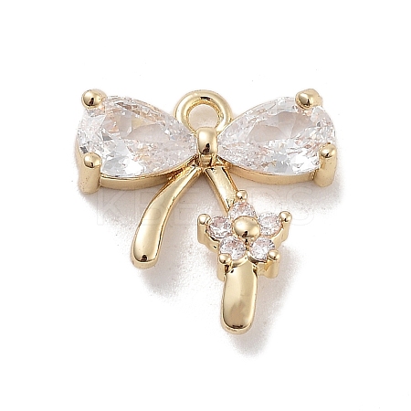 Brass Pave Clear Cubic Zirconia Charms LS-KK-Z061-17G-1