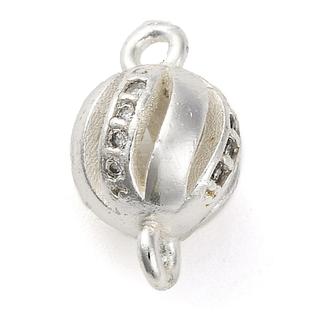 Brass Micro Pave Clear Cubic Zirconia Connector Charms KK-A230-06D-S-1