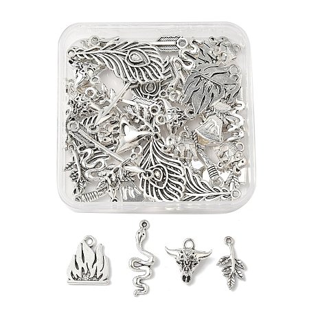 40Pcs 8 Styles Tibetan Style Alloy Pendants TIBEP-FP0001-17-1