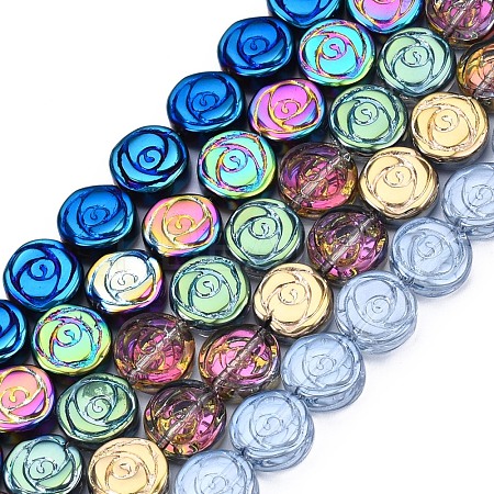 Electroplate Glass Beads Strands EGLA-N008-001-1