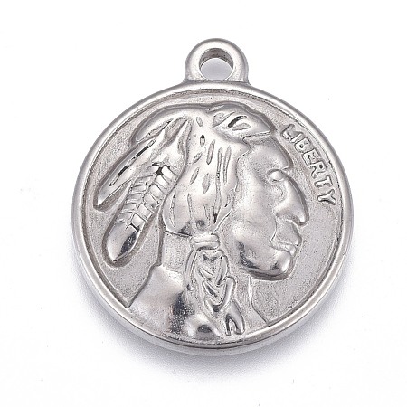 Non-Tarnish 304 Stainless Steel Pendants STAS-F249-16P-1