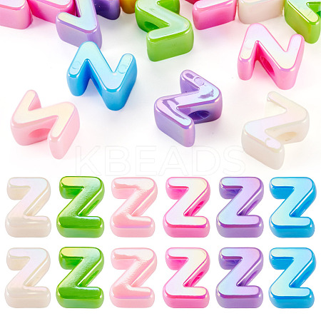 20Pcs UV Plating Opaque Acrylic European Beads OACR-TADJ0001-16Z-1