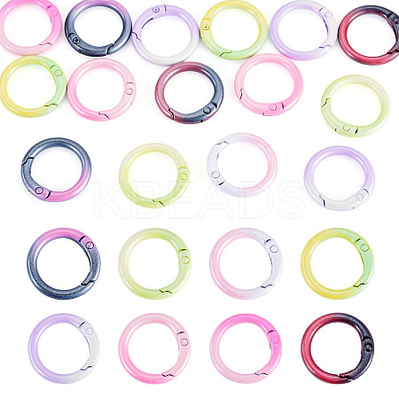 15Pcs Spray Paint Alloy Spring Gate Rings FIND-TA0010-92-1