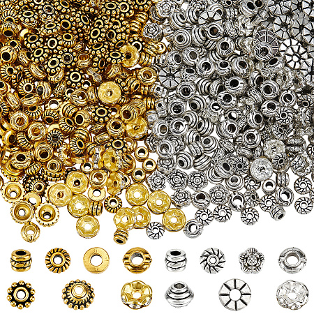 700Pcs 14 Styles Tibetan Style Alloy Beads FIND-PA0001-30-1