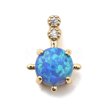 Synthetic Opal Flat Round Oval Charms KK-H089-05A-02-1