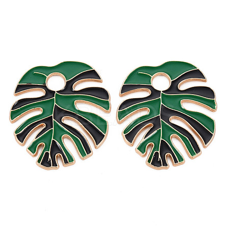 Rack Plating Alloy Enamel Pendants ENAM-T015-012D-NR-1