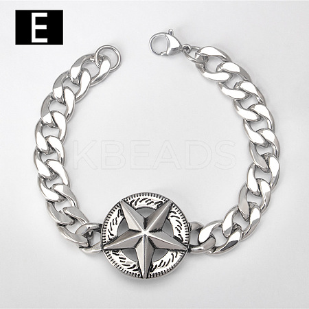 Punk & Viking 304 Stainless Steel Link Bracelets FS-WG44D5C-07-1