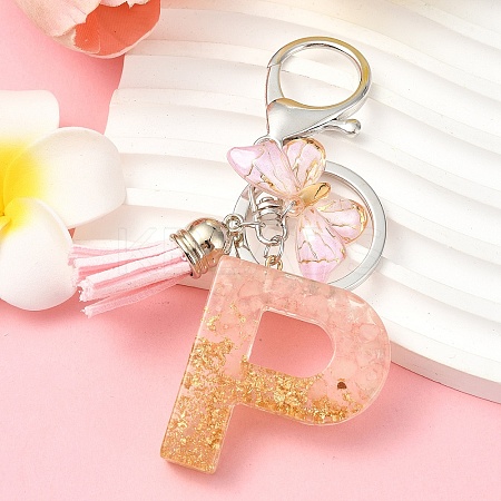 Resin & Acrylic & Faux Suede Tassel Keychain KEYC-YW00123-16-1