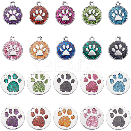 40Pcs 20 Styles Enamel Pendants ENAM-SP0001-01-1