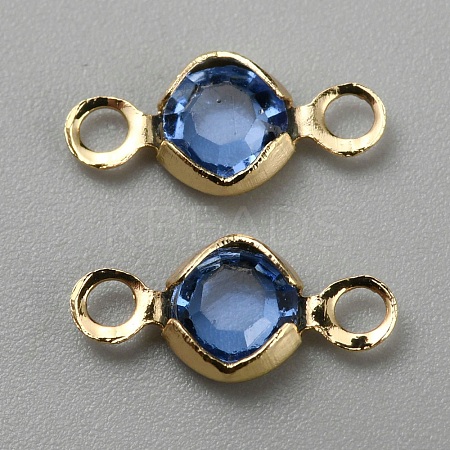 Brass Rhinestone Connector Charms RB-WH0001-08B-1