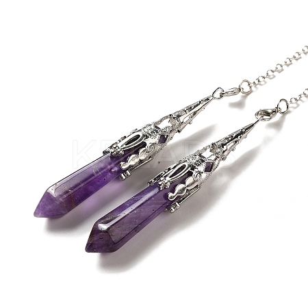 Natural Amethyst Dowsing Pendulum Big Pendants G-H285-06P-04-1