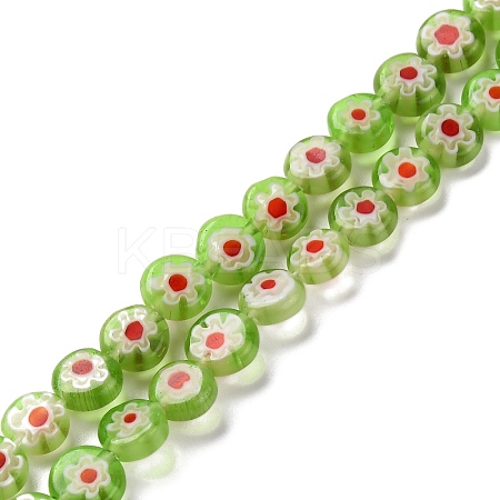 Handmade Millefiori Lampwork Beads Strands LAMP-G164-11H-1