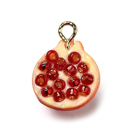 Brass Acrylic Pendants OACR-R006-04G-04-1