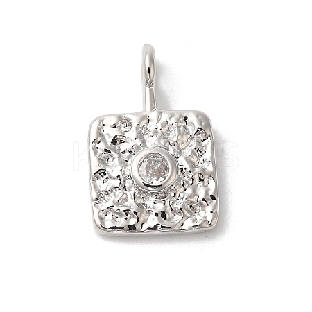 Rack Plating Brass Clear Cubic Zirconia Pendants KK-Z056-23P-1