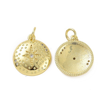 Brass Micro Pave Cubic Zirconia Pendants KK-E068-VF047-1