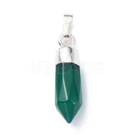 Natural Dyed & Heated Green Onyx Agate Pendants G-NH0001-02P-02-1