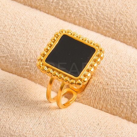 304 Stainless Steel with Enamel Cuff Open Rings for Women IT3145-5-1