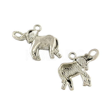 Tibetan Style Alloy Elephant Pendants TIBEP-Q043-269-RS-1