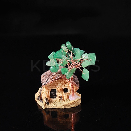 Natural Green Aventurine Chips Tree Decorations PW-WG17726-02-1