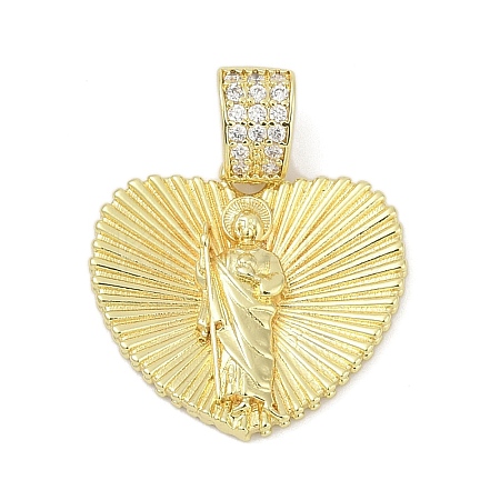 Brass Micro Pave Cubic Zirconia Pendants KK-D317-092G-1