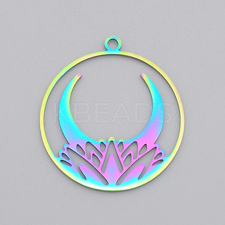 Ion Plating(IP) 201 Stainless Steel Pendants STAS-T056-LA477-1