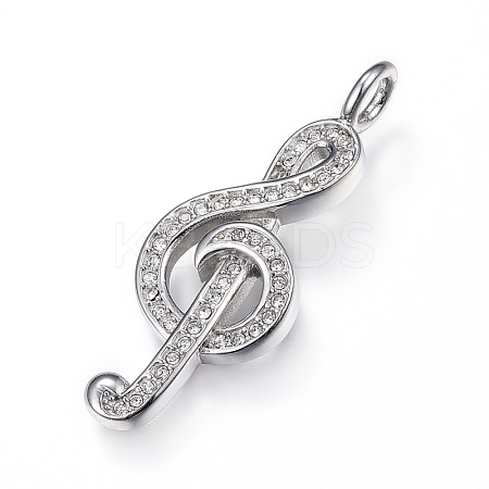 316 Surgical Stainless Steel Rhinestone Pendants STAS-P112-04P-1
