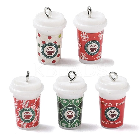 Christmas Theme Opaque Resin Pendants RESI-I344-01P-1