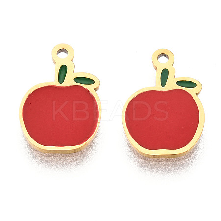 304 Stainless Steel Enamel Charms STAS-T065-52G-01-1