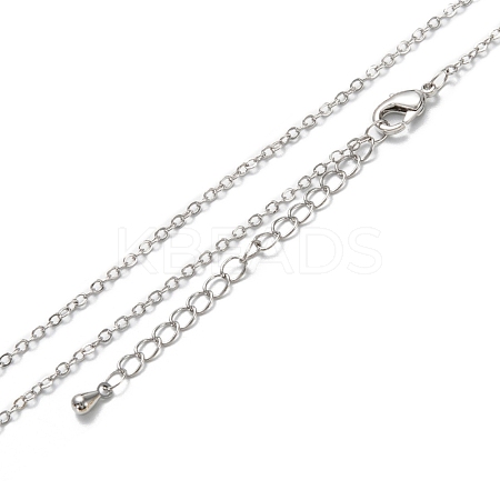 Brass Cable Chain Necklaces NJEW-K123-05P-1