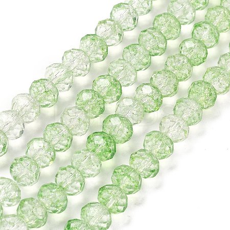 Transparent Crackle Glass Beads Strands CCG-L050-01A-03-1