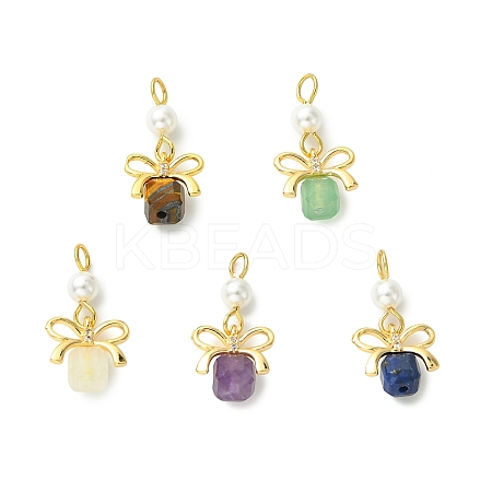 Natural Mixed Stone Pendants PALLOY-JF05642-1