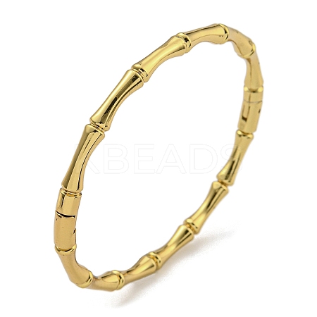 PVD Vacuum Plating 202 Stainless Steel Bamboo Stick Hinged Bangles for Women Men BJEW-M317-06B-G-1