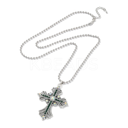 Cross Rhinestone Pendant Necklaces FK0815-8-1