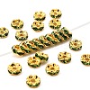 Brass Grade A Rhinestone Spacer Beads RSB028NF-10G-1